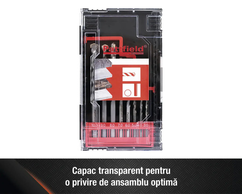 Set burghie pentru piatră în cutie transparentă