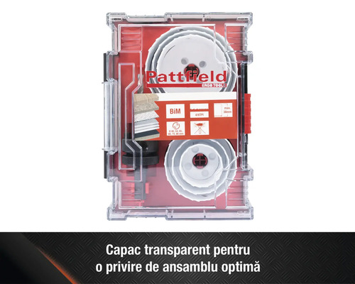 Set de ferăstraie-cupă Pattfield în cutie de depozitare transparentă