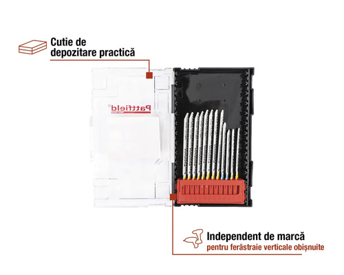 Set lame de ferăstrău vertical cu cutie de depozitare