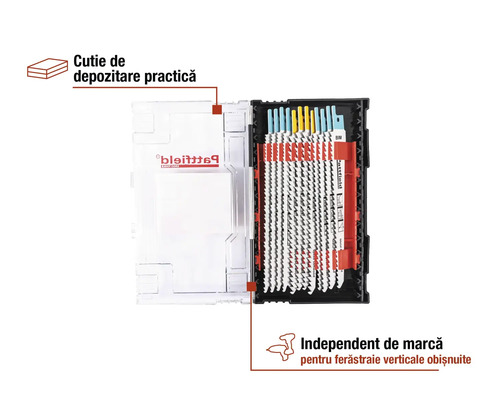 Set pânze de ferăstrău vertical în cutie de depozitare