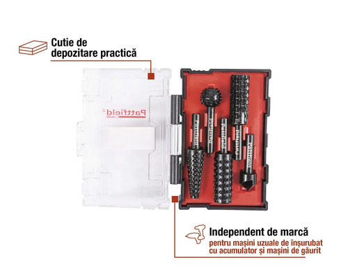 Set de freze Pattfield cu cutie de depozitare practică