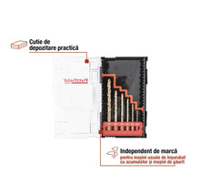 Set de burghie în cutie de depozitare
