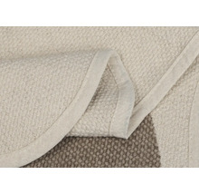 Vizualizare detaliată a unui covor bej cu bordură