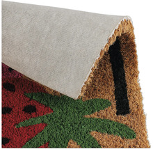 Covoraș de intrare din fibră de cocos cu motiv căpșună și palmier