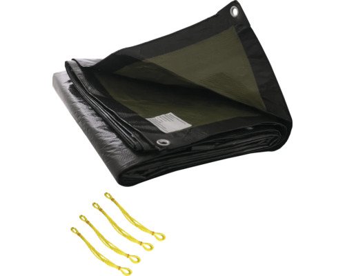 Prelată de acoperire cu ochiuri și cabluri de fixare