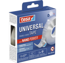 Bandă dublu adezivă universală Tesa cu nanotehnologie, 3 metri x 30 milimetri