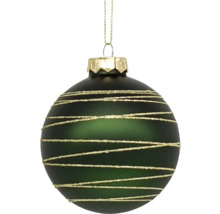 Glob de Crăciun verde cu dungi aurii