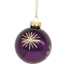 Glob de Crăciun mov cu model de stea pentru agățat