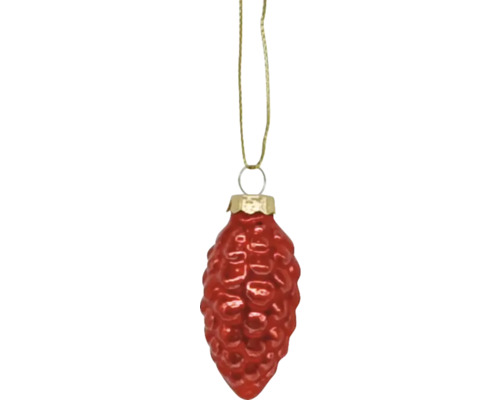 Glob de Crăciun roșu în formă de con cu agățătoare