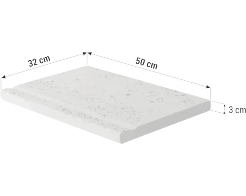 Placă de travertin cu dimensiunile de 50 pe 32 pe 3 centimetri
