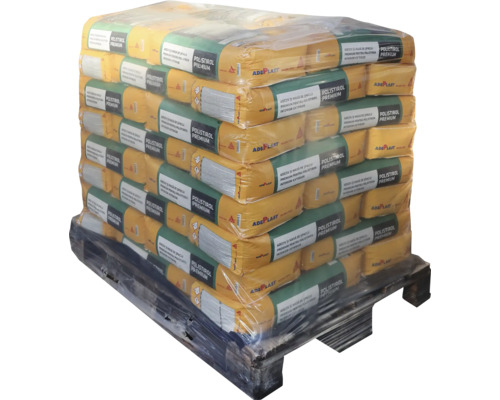 Paletă cu saci de adeziv și masă de șpaclu Polistirol Premium