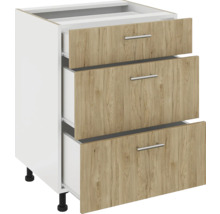 Corp inferior de bucătărie cu trei sertare cu design de lemn