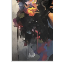 Pictură cu forme abstracte și tonuri întunecate