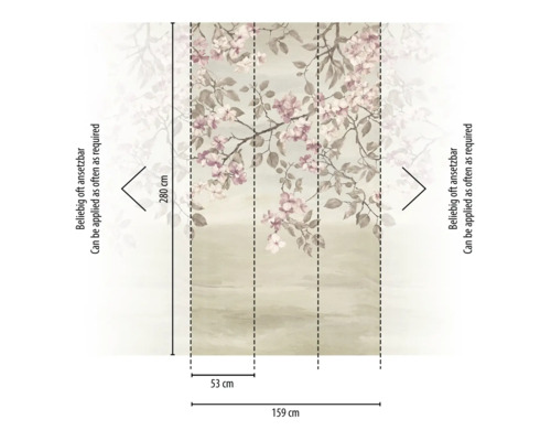 Dimensiunile unui fototapet cu model floral
