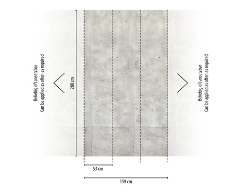 Tapet cu aspect de beton și dimensiuni