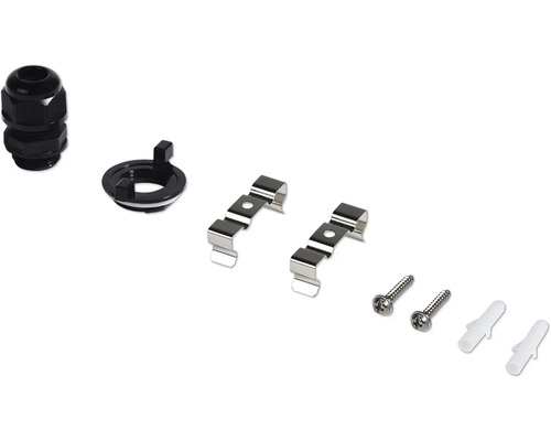 Accesorii pentru montarea corpurilor de iluminat, inclusiv presetupe pentru cabluri, cleme de montaj, șuruburi și dibluri