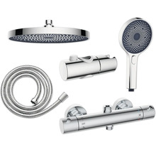 Set de duș cu duș de cap, duș de mână, furtun de duș și termostat