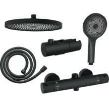 Set de duș cu duș fix, duș de mână, furtun de duș și termostat