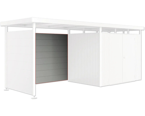 Copertină auto cu spațiu de depozitare pentru scule și poartă rulantă