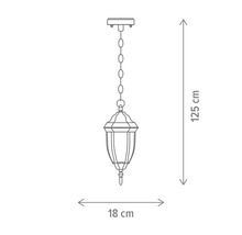 Dimensiunile unei lămpi suspendate: 125 cm înălțime, 18 cm lățime