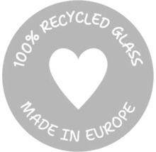 Sigiliu: 100% sticlă reciclată, fabricată în Europa