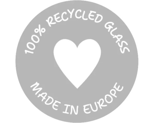Sigiliu: 100% sticlă reciclată, fabricată în Europa