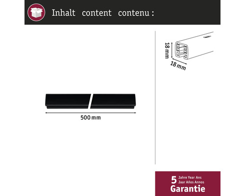Conținut: șină de ghidare cu dimensiunile de 500 mm lungime și 18 mm înălțime și lățime, inclusiv garanție de 5 ani