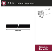 Conținut: Două profile cu o lungime de 1000 mm și o lățime de 18 mm.