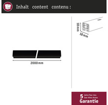 Conținut: Două șipci, lungi de 2000 mm și late de 18 mm, garanție 5 ani