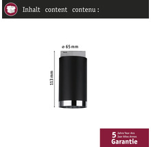 Picior de mobilă cu dimensiunile de 113 mm înălțime și 65 mm diametru