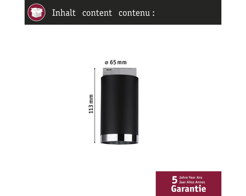 Picior de mobilă cu dimensiunile de 113 mm înălțime și 65 mm diametru