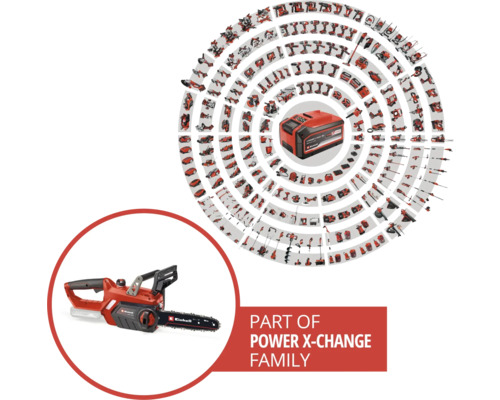Gama de acumulatori Einhell Power X-Change cu motoferăstrău și acumulator