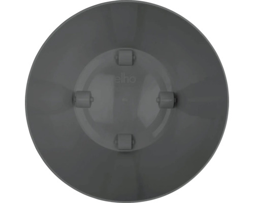 Sigla Elho pe o farfurie pentru ghivece de flori cu role