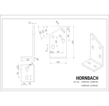 Desen tehnic al unui conector de colț cu dimensiuni