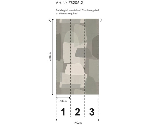 Tapet cu model abstract și indicații de dimensiuni