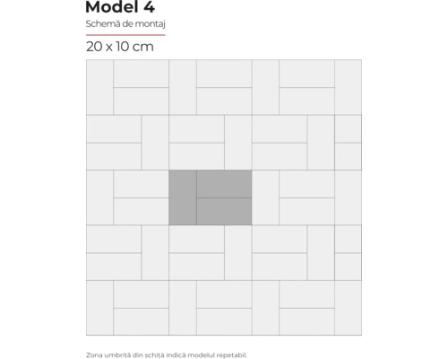 Model 4 schemă de montaj cu dimensiunile 20 x 10 cm