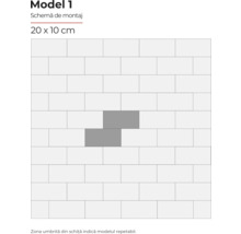 Model de montaj faianță, model 1, format 20 x 10 cm