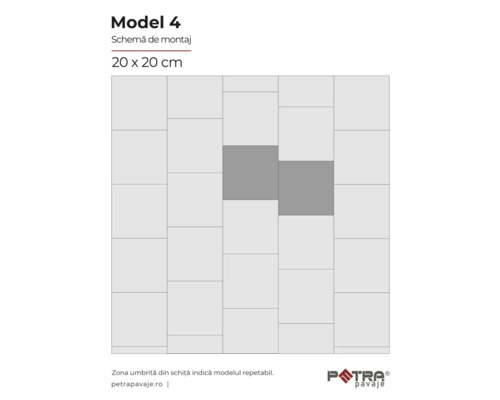 Modelul 4 schema de montaj pentru plăci de 20 x 20 centimetri