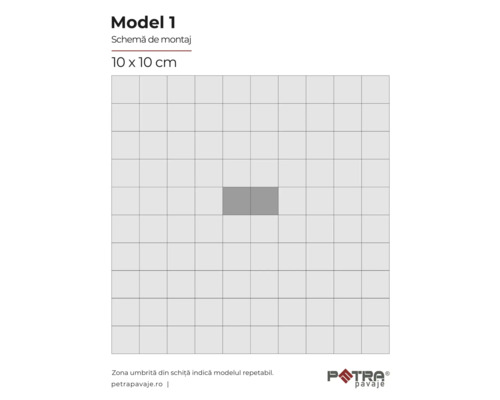 Schema de montaj Model 1 cu dimensiunea de 10 x 10 cm