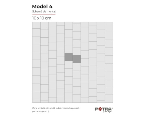 Model de montaj cu design repetitiv, modelul 4, 10 x 10 cm
