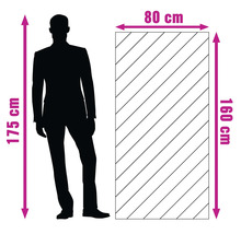 Dimensiunile unei plăci: 80 cm lățime și 160 cm înălțime.