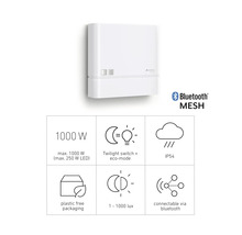 Sigla Steinel, Bluetooth Mesh, 1000 wați, comutator amurg cu mod eco, IP54, ambalaj fără plastic, 1-1000 lucși, conectabil prin Bluetooth