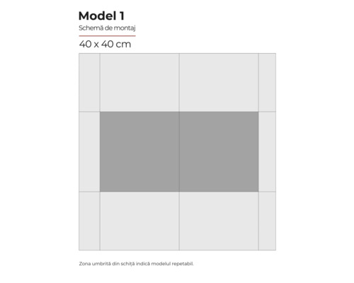 Schema de montaj Model 1 cu dimensiunile 40 x 40 cm