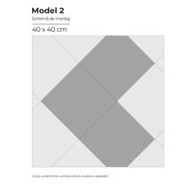 Schema de montaj model 2, dimensiune placă 40 x 40 cm