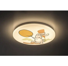 Plafonieră rotundă cu motiv iepure și balon pentru camera copiilor