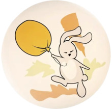 Design decorativ pentru farfurie pentru copii cu iepure și balon