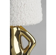 Lampă de masă decorativă cu abajur din pluș teddy și bază aurie