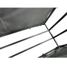 Vizualizare detaliată a unui pavilion cu cadru metalic și acoperiș din material textil