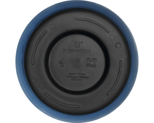 Partea inferioară a unui ghiveci de flori cu orificiu de drenaj