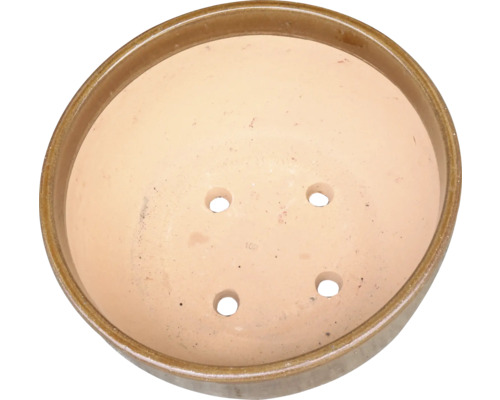 Jardinière rotundă din teracotă cu găuri de drenaj